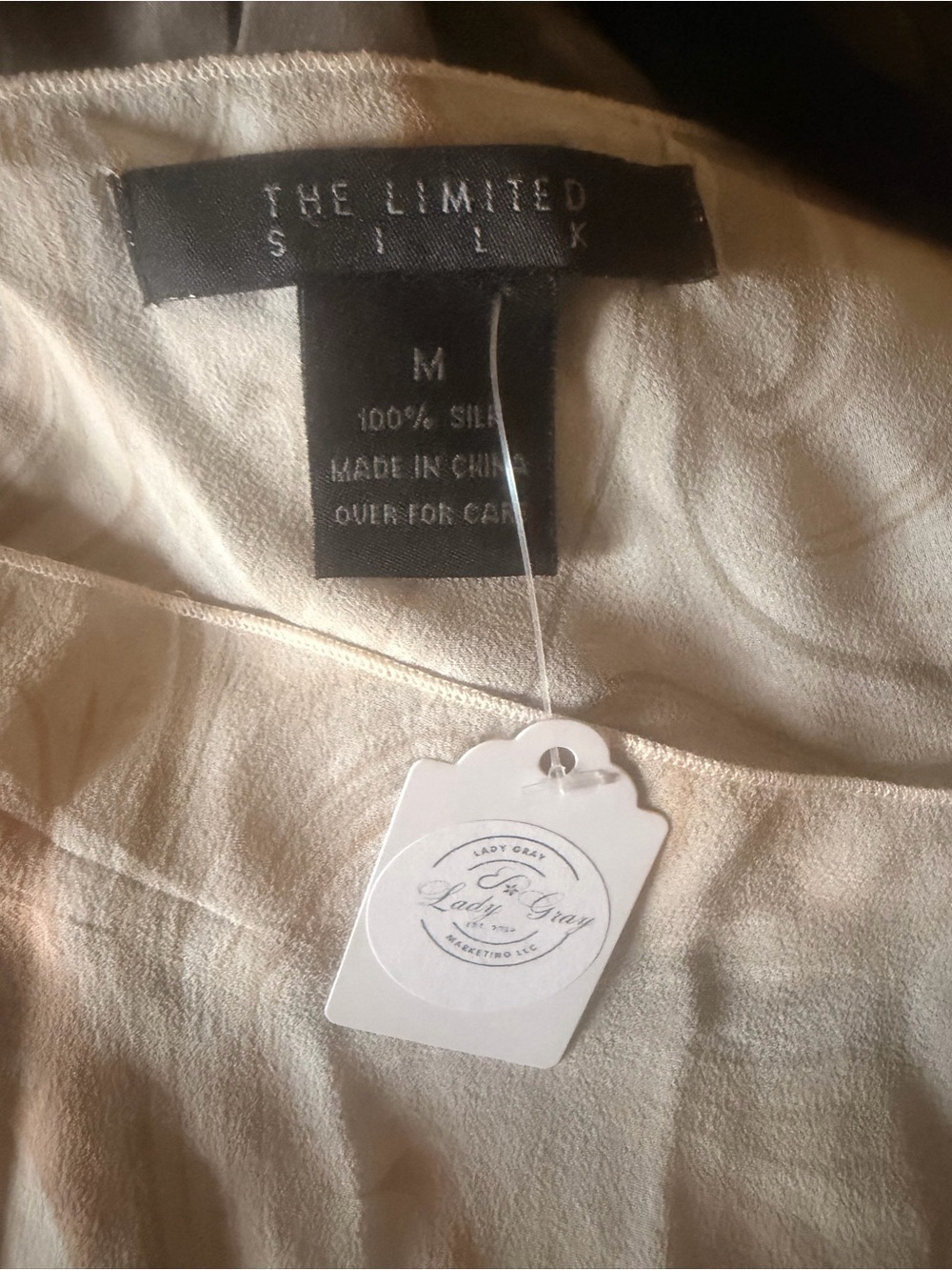 New Marble Print 100% silk Top - Picture 3 of 3